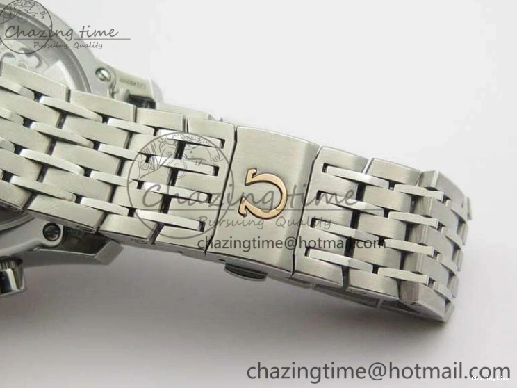 0403 HighQuality De Ville Chronograph SS OMF 1:1 Best Edition White Dial On SS Bracelet A 8151
